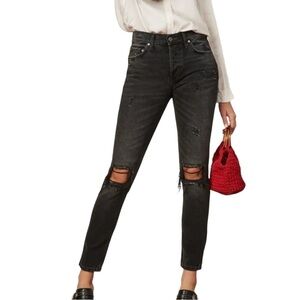 BOYISH Zachary High Rise Distressed Skinny Jeans